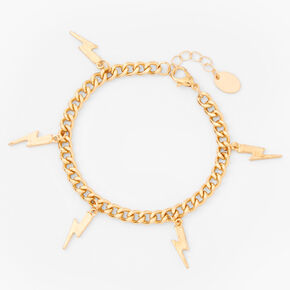 Gold Lightning Charm Bracelet,