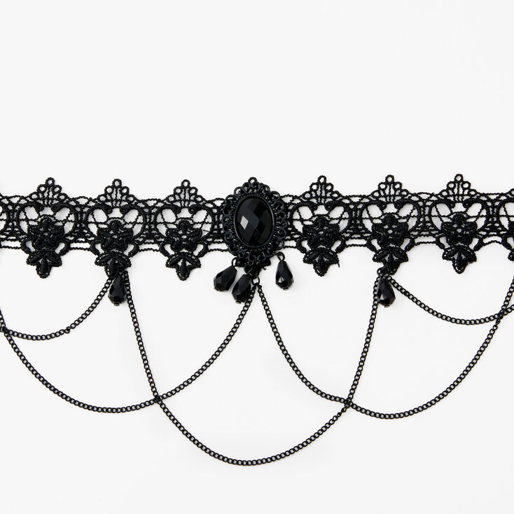 Halloween Beaded Lace Choker Necklace - Black | Claire's US