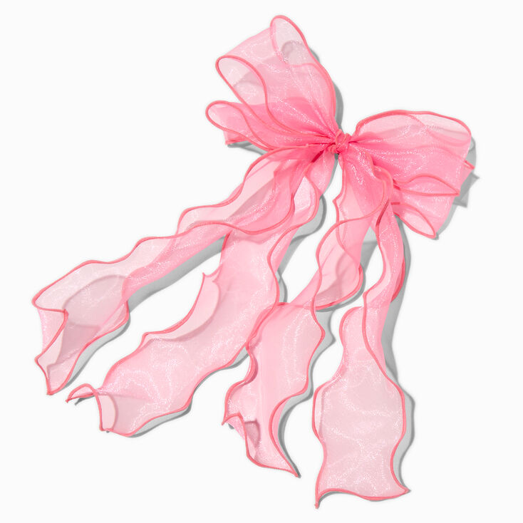 Blush Pink Fairy Long Tail Hair Bow Clip,