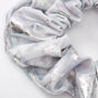 Medium Metallic Marble Hair Scrunchie - Silver,