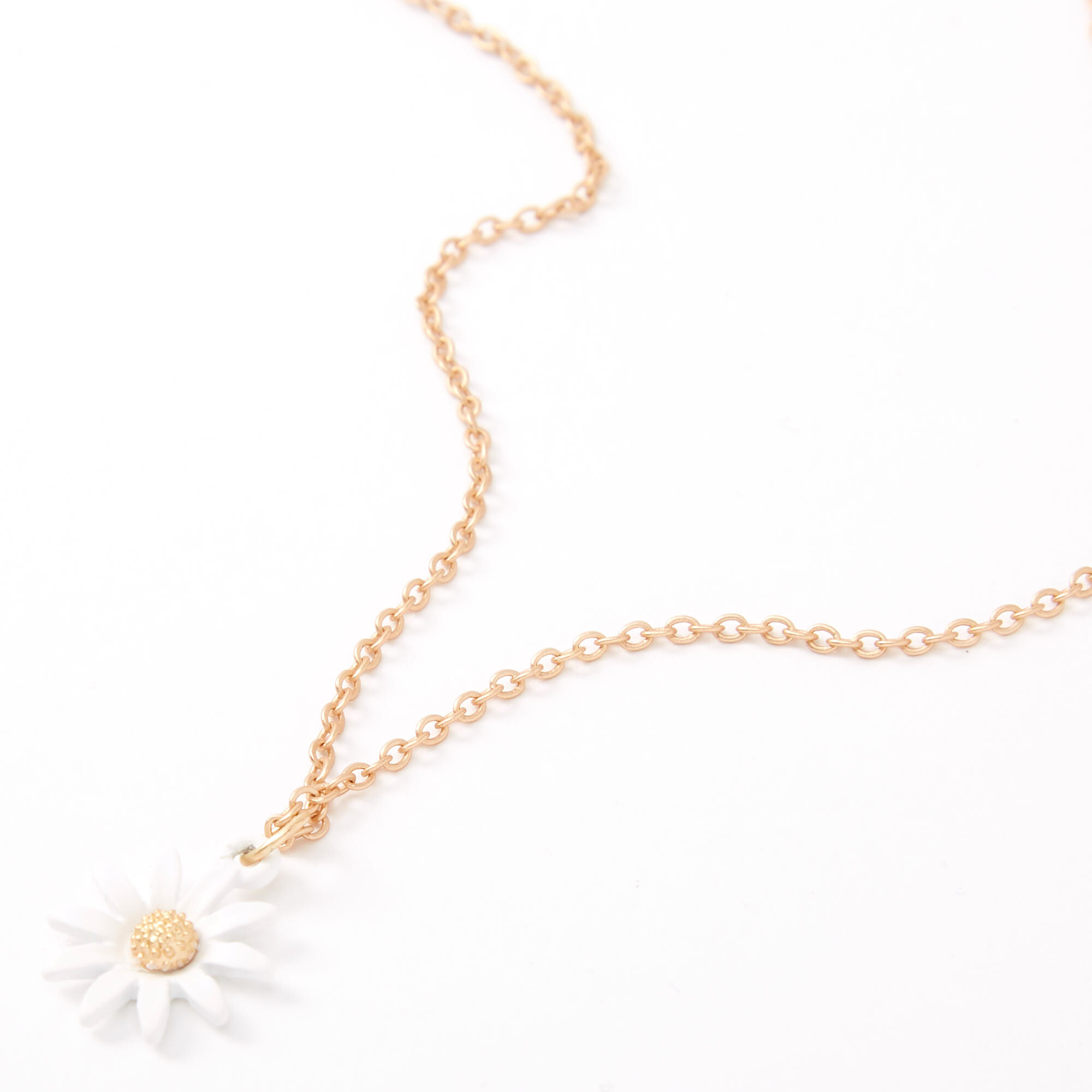 Gold Dainty Daisy Pendant Necklace Claire s US