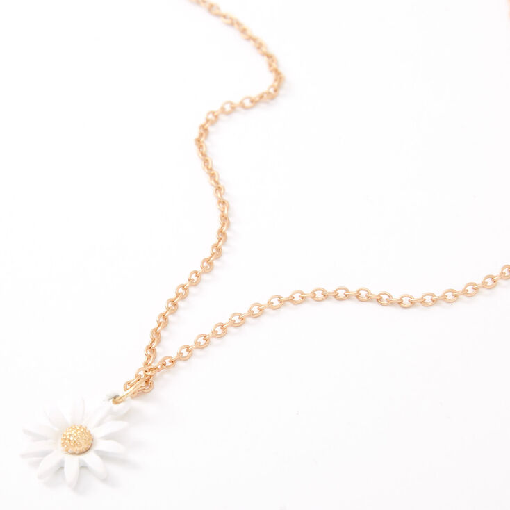 Gold Dainty Daisy Pendant Necklace Claire S Us