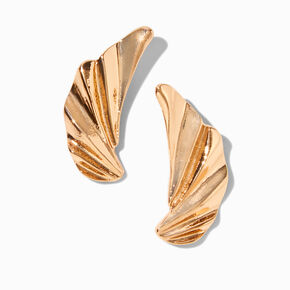 Boucles d&#39;oreilles ailes froiss&eacute;es couleur dor&eacute;e,