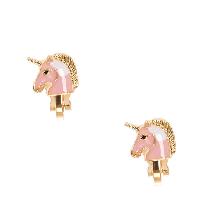 Pink Unicorn Clip On Earrings Claire S