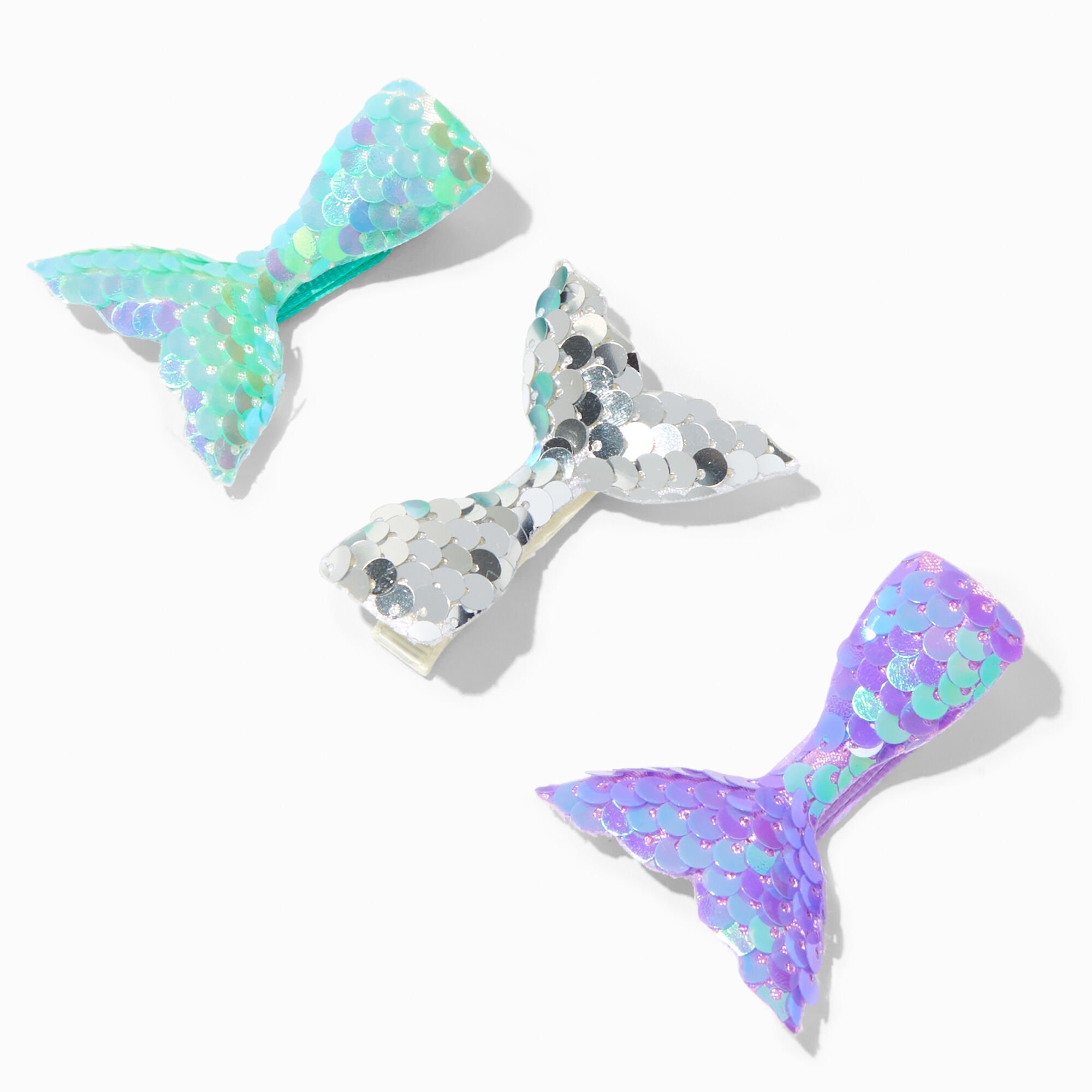 View Claires Club Sequin Mermaid Tail Hair Clips 3 Pack information