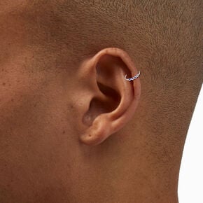 Sterling Silver 22G Blue Crystal Cartilage Earrings - 3 Pack,