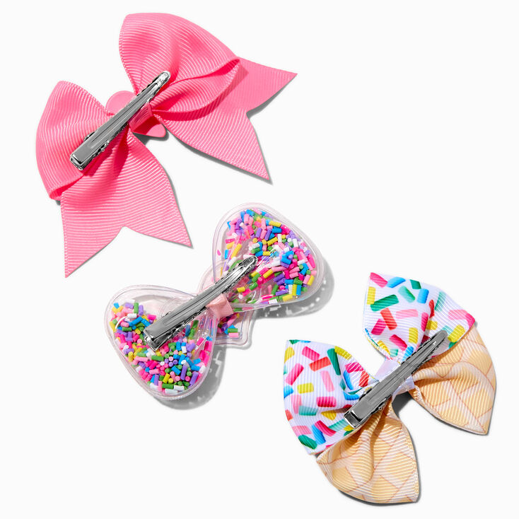 Claire&#39;s Club Ice Cream Hair Bow Clips - 3 Pack,