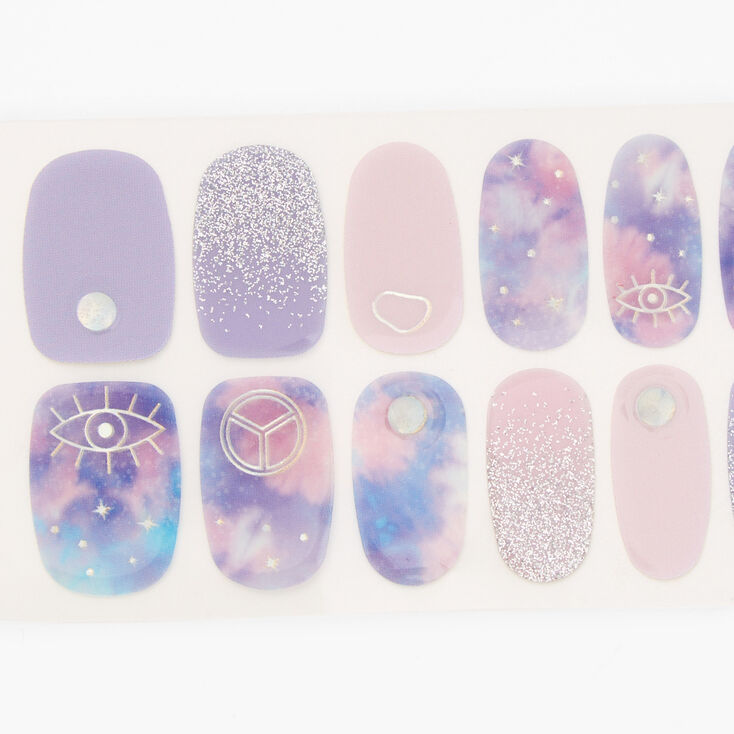 Lilac &amp; Blue Celestial Vegan Nail Wraps Set - 24 Pack,