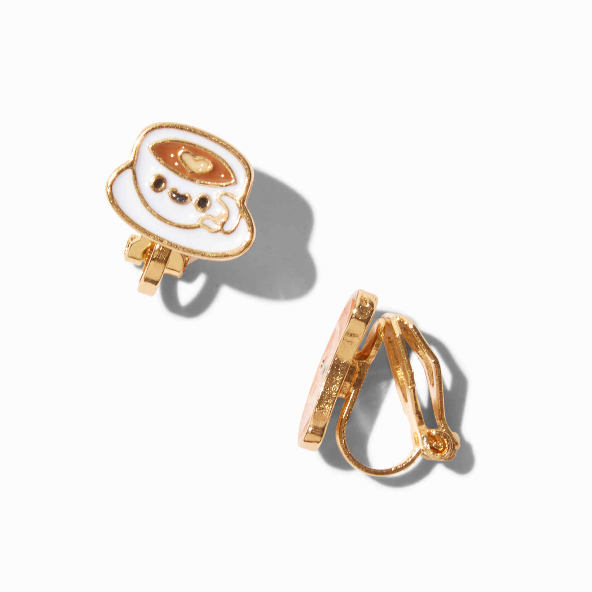 Croissant & Latte Clip-On Earrings,