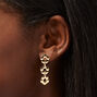 Gold 1.5&quot; Daisy Cutout Drop Earrings,