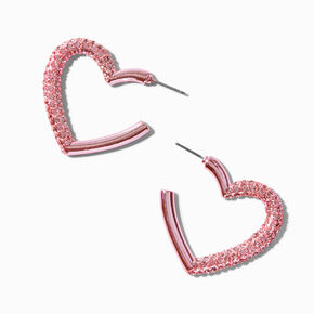 Cr&eacute;oles c&oelig;ur strass anodis&eacute;es roses,