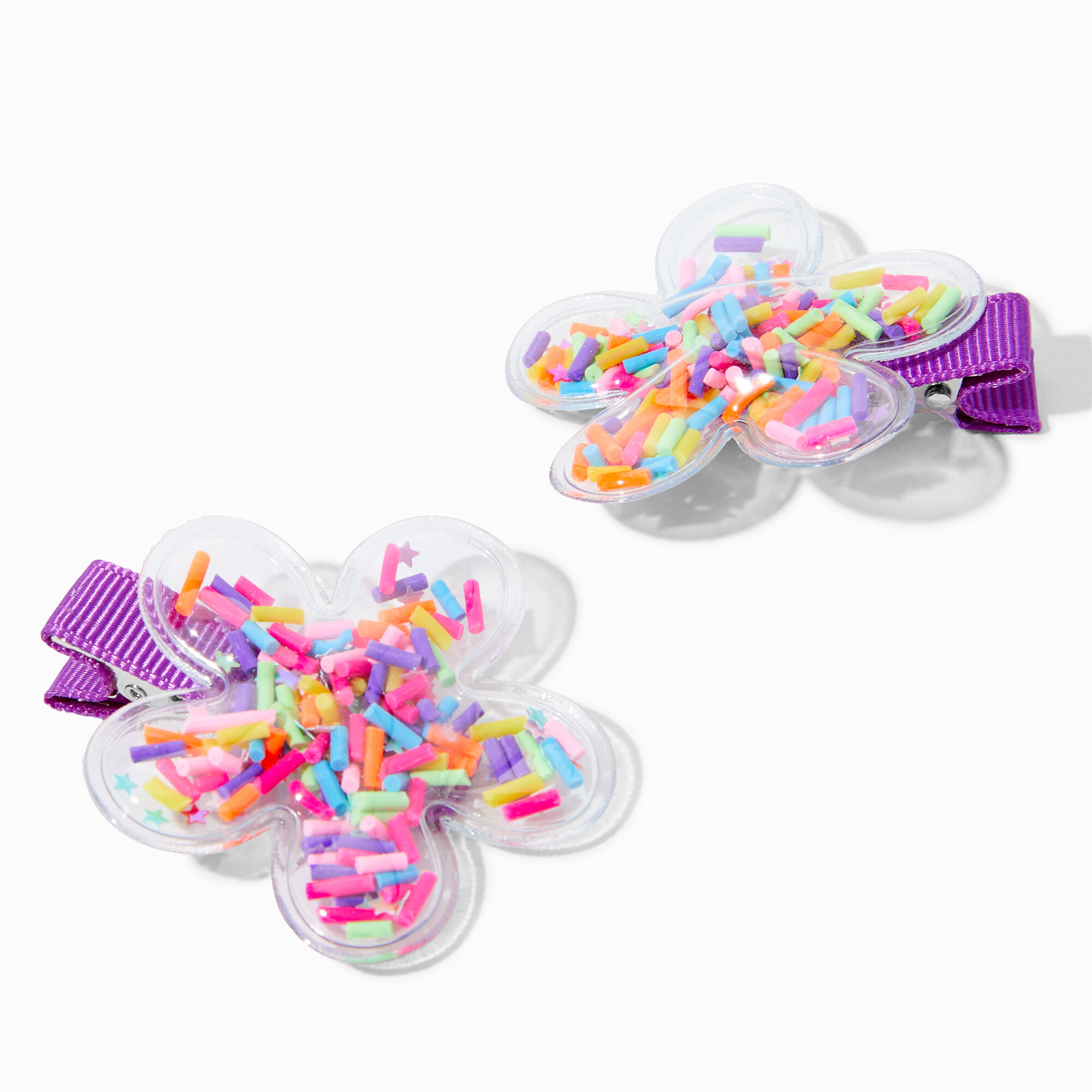 Claire's Club Sprinkle Daisy Hair Clips - 2 Pack,