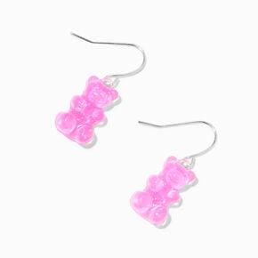 Silver 0.5&quot; Gummy Bears&reg; Drop Earrings - Purple,