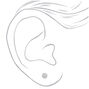 C LUXE by Claire&#39;s Silver-tone Titanium Cubic Zirconia 6mm Round Stud Earrings,