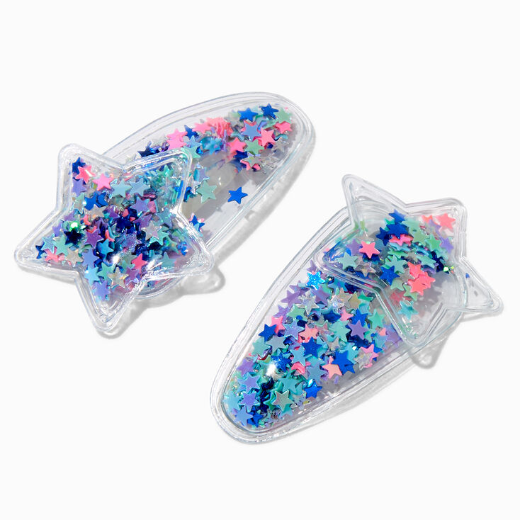 Claire&#39;s Club Star Shaker Snap Hair Clips - 2 Pack,