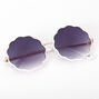 Round Scalloped Sunglasses - White,