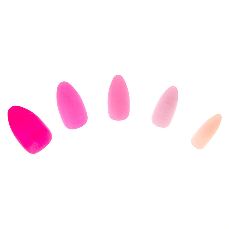 Mixed Pinks Matte Stiletto Faux Nail Set - 24 Pack,