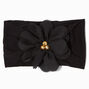 Claire&#39;s Club Black Chiffon Flower Headwrap,