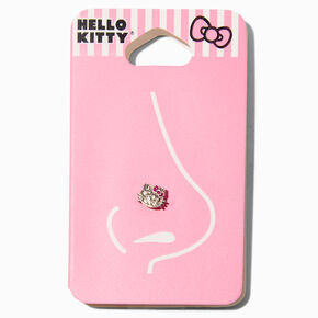 Hello Kitty&reg; Stainless Steel Embellished Face 16G Nose Stud,