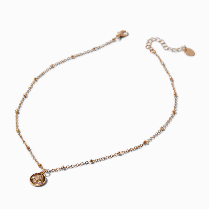 Gold-tone Mini Starburst Disc Pendant Necklace,