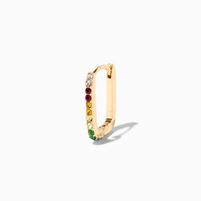 Gold 20G Rainbow Crystal Cartilage Clicker Earring,