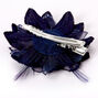 Barrettes &agrave; fleurs de lys - Bleu marine, lot de 2,