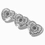 Silver-tone Cowgirl Heart Hair Barrette Clip,