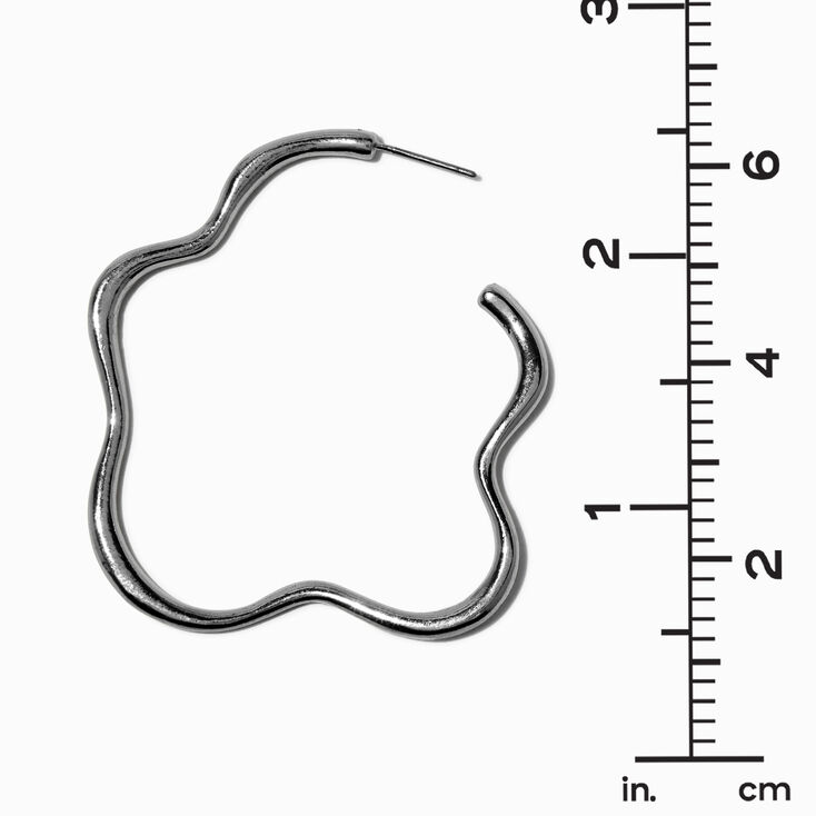 Silver-tone Squiggly 60MM Hoop Earring,