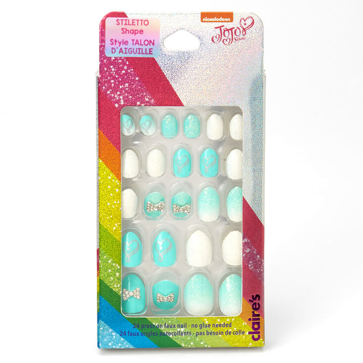 Claire's Faux ongles autocollants stiletto JoJo Siwa™ - Vert menthe