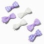 Claire&#39;s Club Purple Gingham Hair Bow Clips - 6 Pack,
