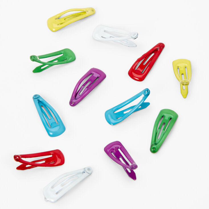 Claire's Club Rainbow Brights Mini Snap Hair Clips - 12 Pack | Claire's US