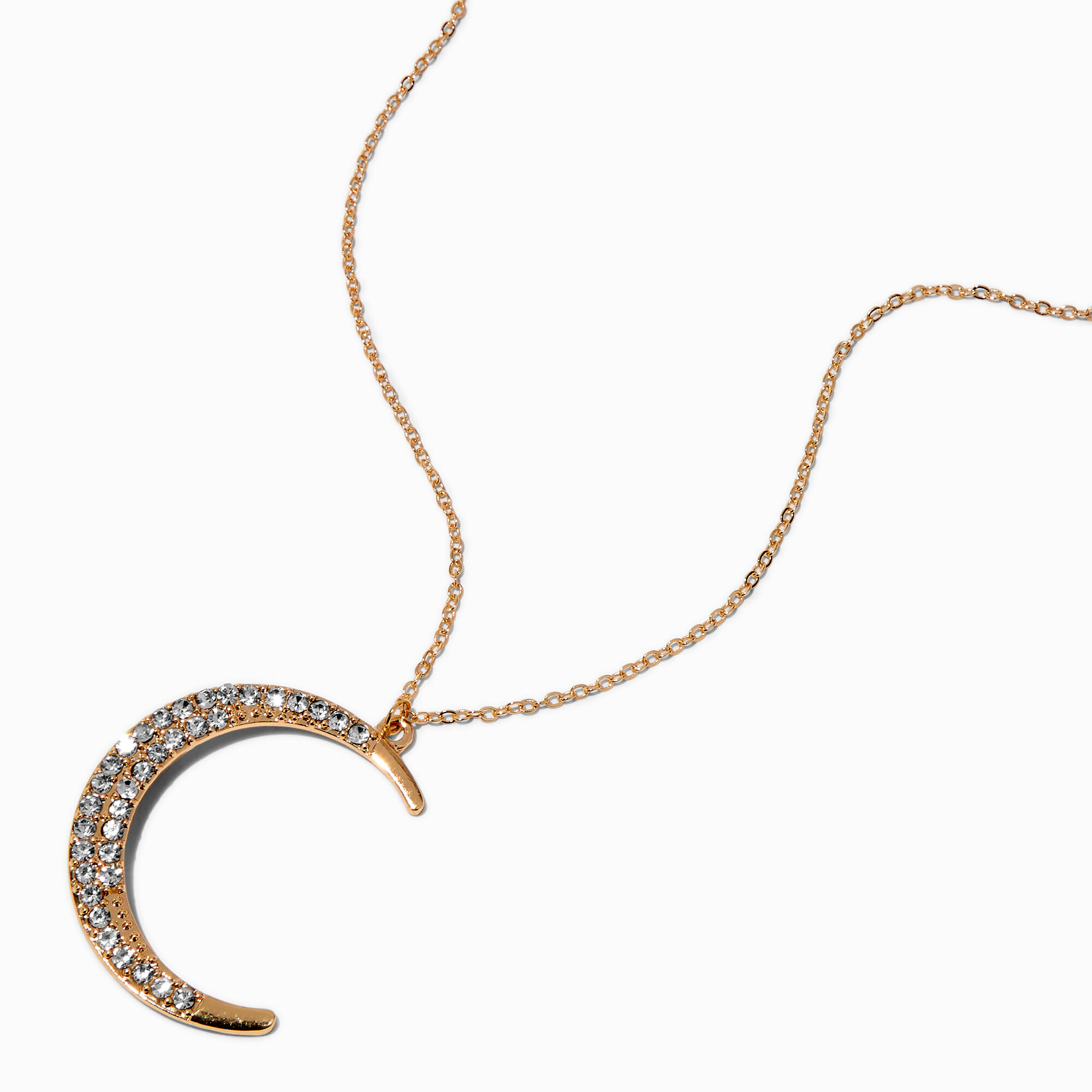 Long crescent necklace deals