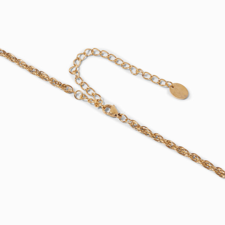 Gold-tone Stainless Steel 3MM Rope Chain Necklace,