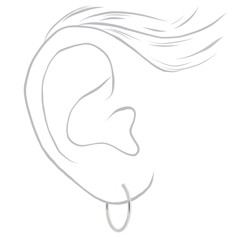 Silver Mini Hoop Earrings - 10MM, 12MM, 15MM,
