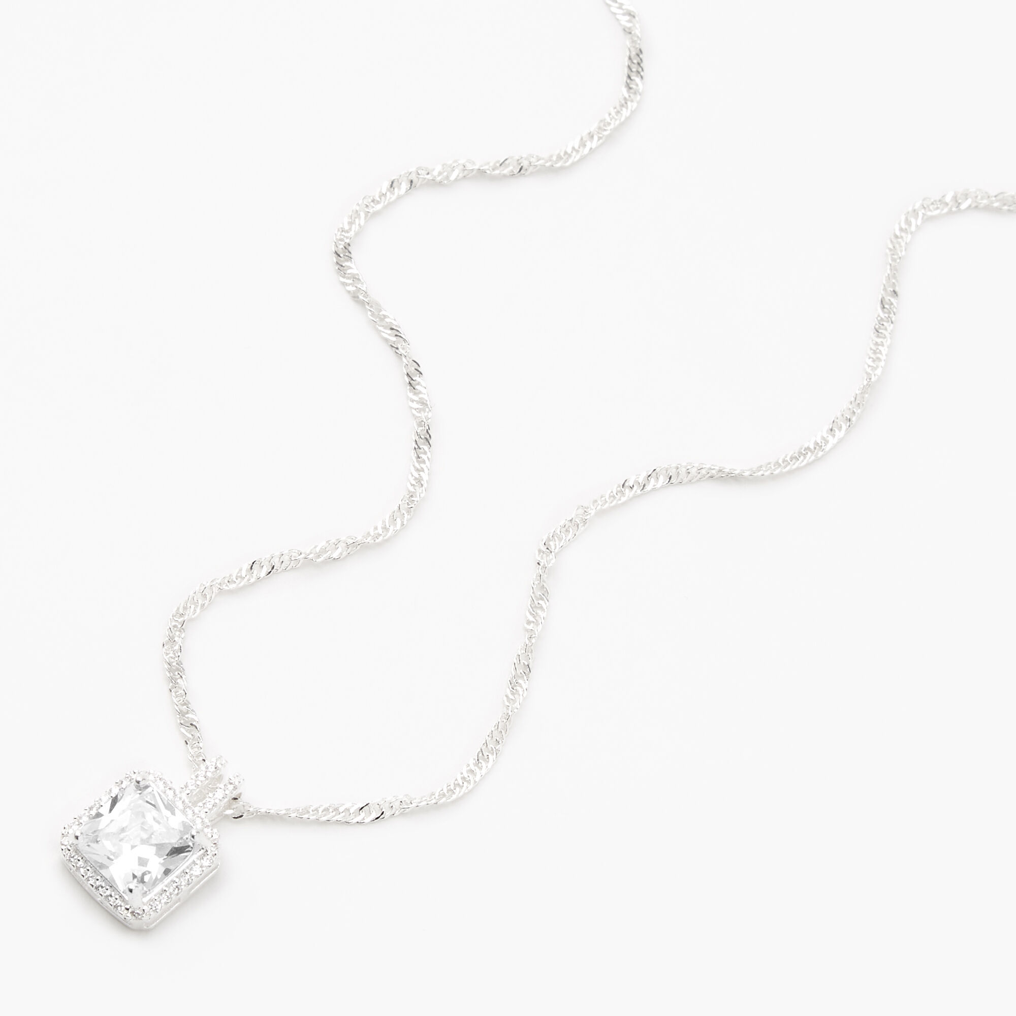 Square cubic hotsell zirconia necklace