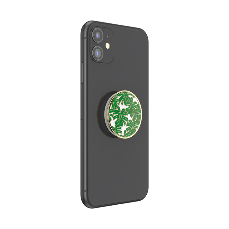 PopSockets&reg; Swappable PopGrip - Enamel Monstera Leaf,