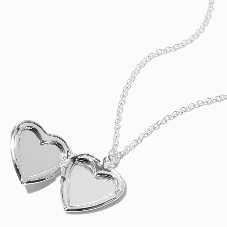 Collier &agrave; m&eacute;daillon c&oelig;ur paillet&eacute; &agrave; initiale d&eacute;cor&eacute;e rose &#40;L&#41;,