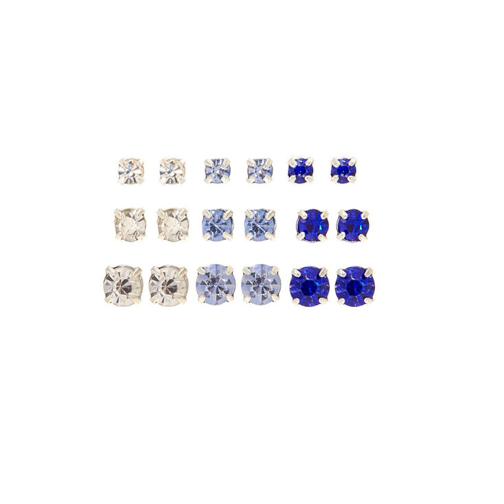 Blue Graduated Stud Earrings 9 Pack Claire S Us