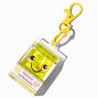 Banana Milkshake Carton Water-Filled Glitter Keychain,
