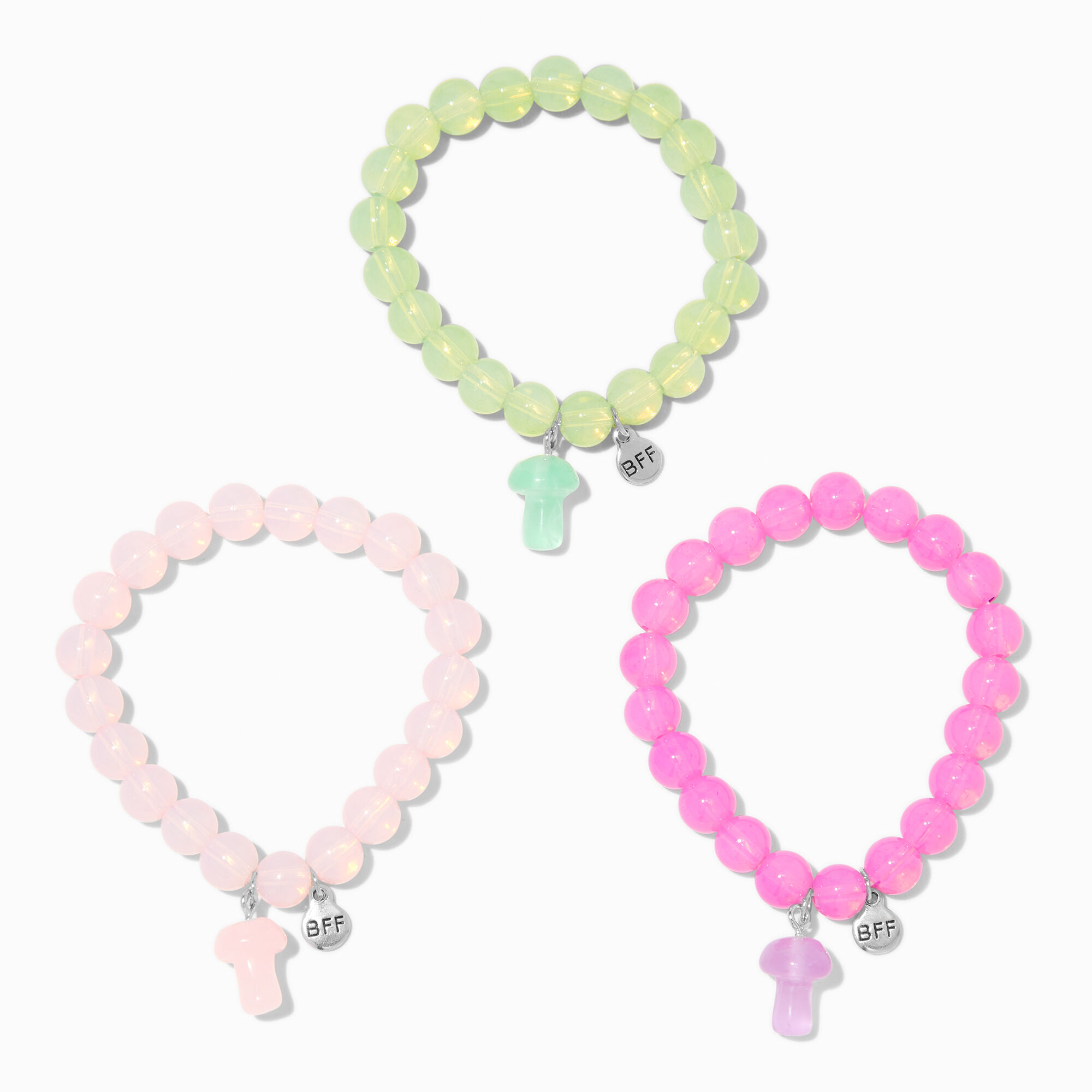 Best Friends Glow in the Dark Mushroom Stretch Bracelets 3 Pack