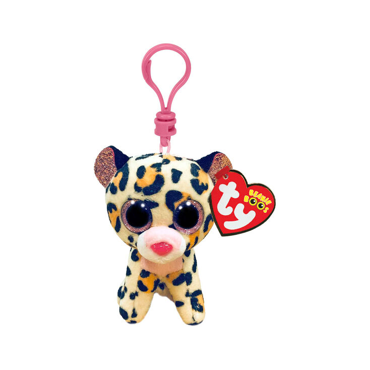 Ty&reg; Beanie Boo Livvie the Leopard Soft Toy Bag Clip,