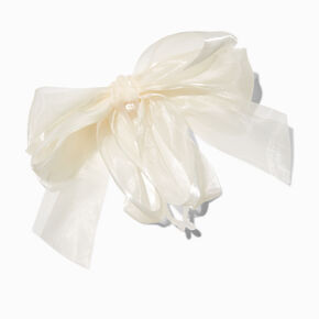 White Bow Banana Hair Claw Clip,
