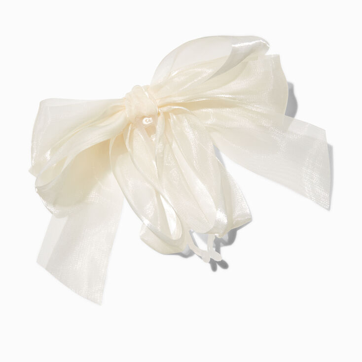 White Bow Banana Hair Claw Clip,