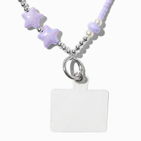 Dragonne pour portable perl&eacute;e &eacute;toile violette,