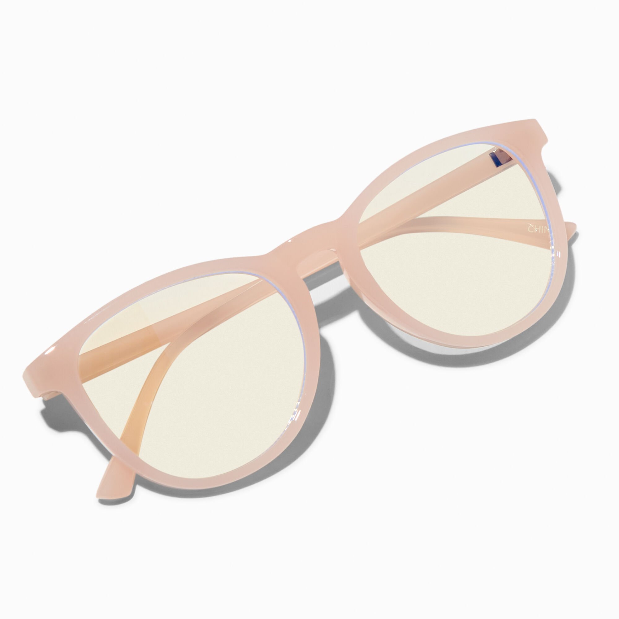 Solar Blue Light Reducing Milky Pink Oval Clear Lens Frames,
