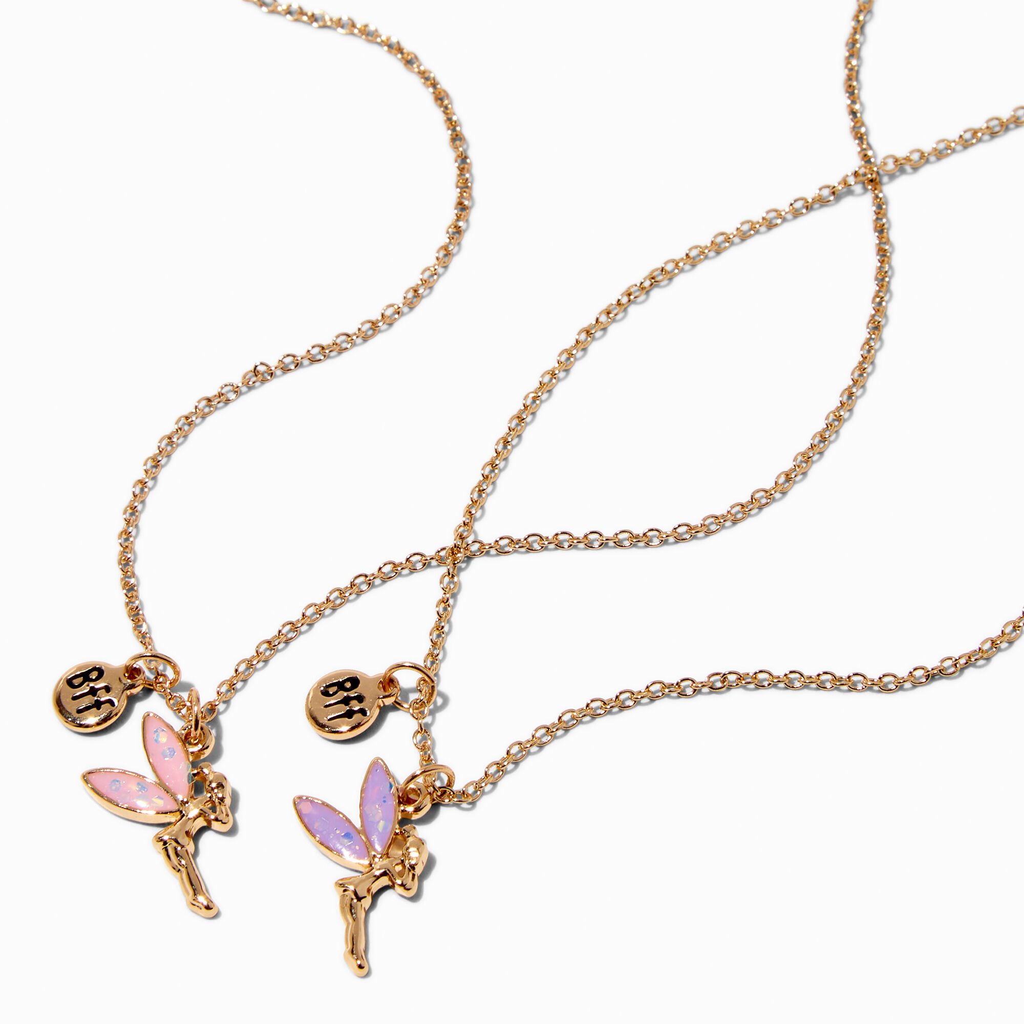 View Claires Best Friends Fairy Uv ColorChanging Pendant Necklaces 2 Pack Gold information