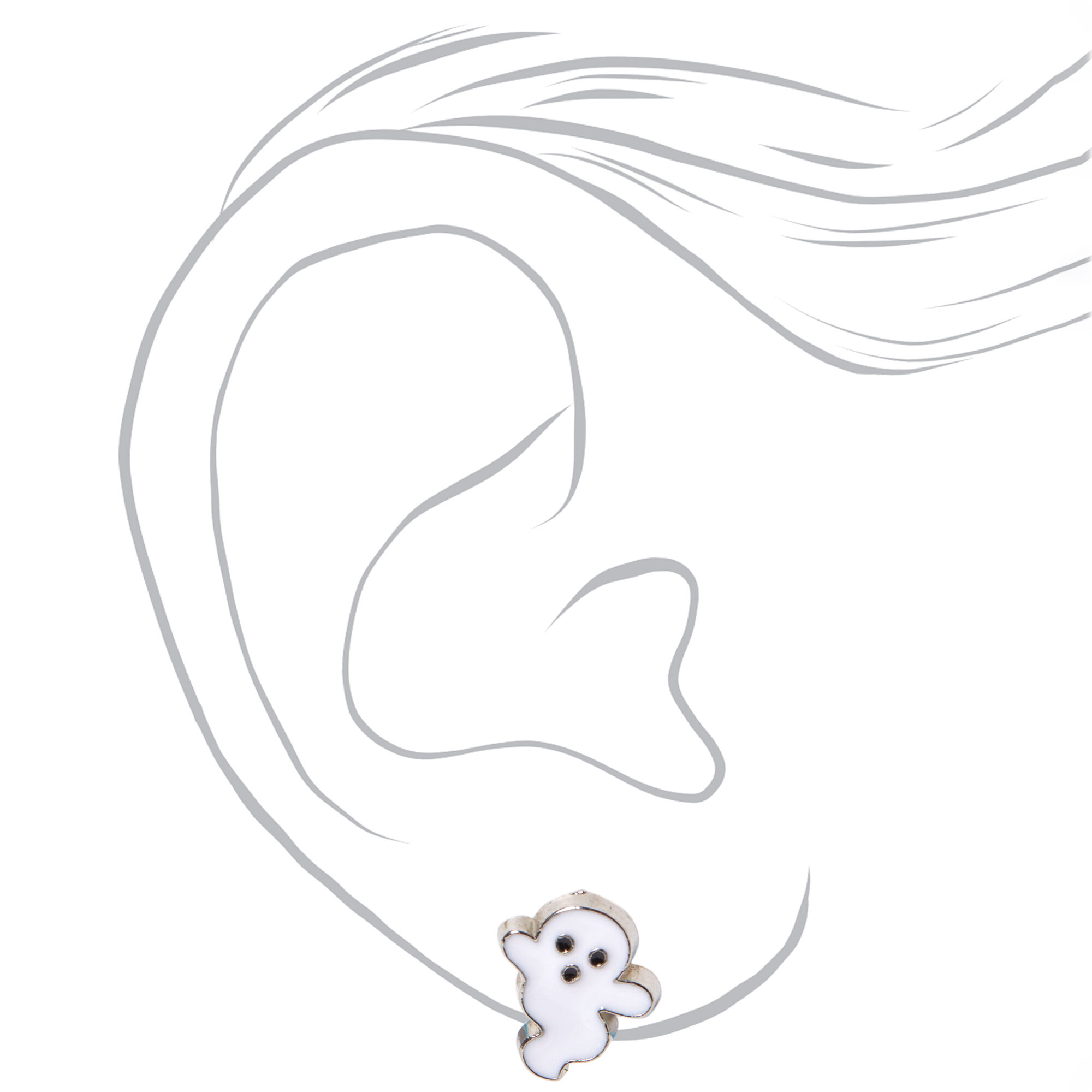 Friendly Ghost Halloween Stud Earrings,
