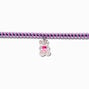 Purple Shimmer Teddy Bear Spiral Choker Necklace,