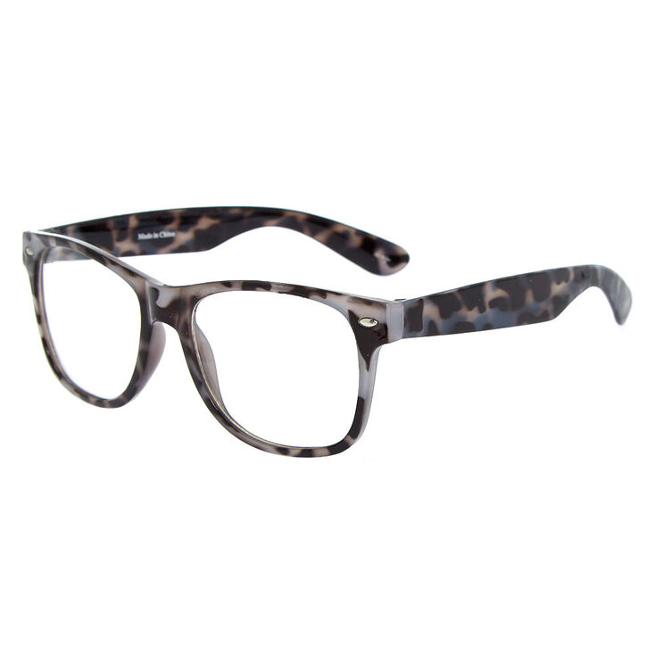 Claire's Lunettes à motif écaille de tortue gris de style rétro