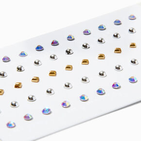 Silver &amp; Gold Circle Nail Gem Pack,